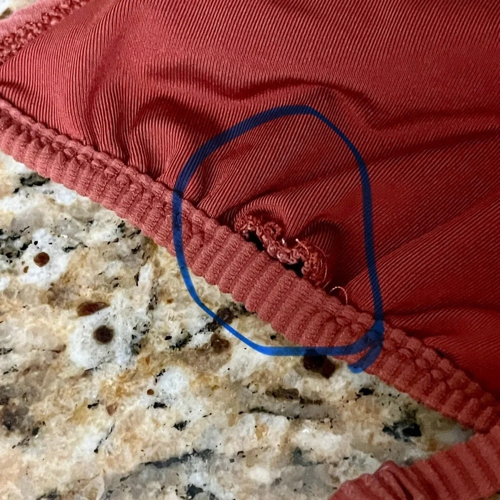 Aerie Brown Ribbed Triangle Bikini Top Women’s M Halter Swim Festival Coachella - Picture 9 of 9